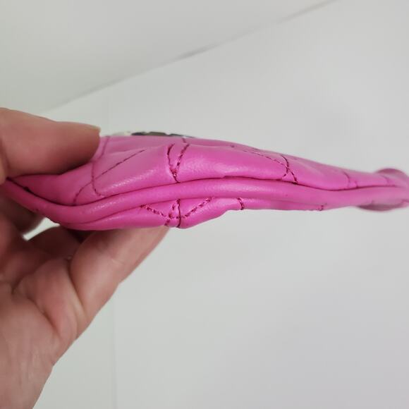 Sanrio Hello Kitty PINK Cosmetic Metal emble Pouch Bag Purse zip Closure Clutch - Picture 14 of 14